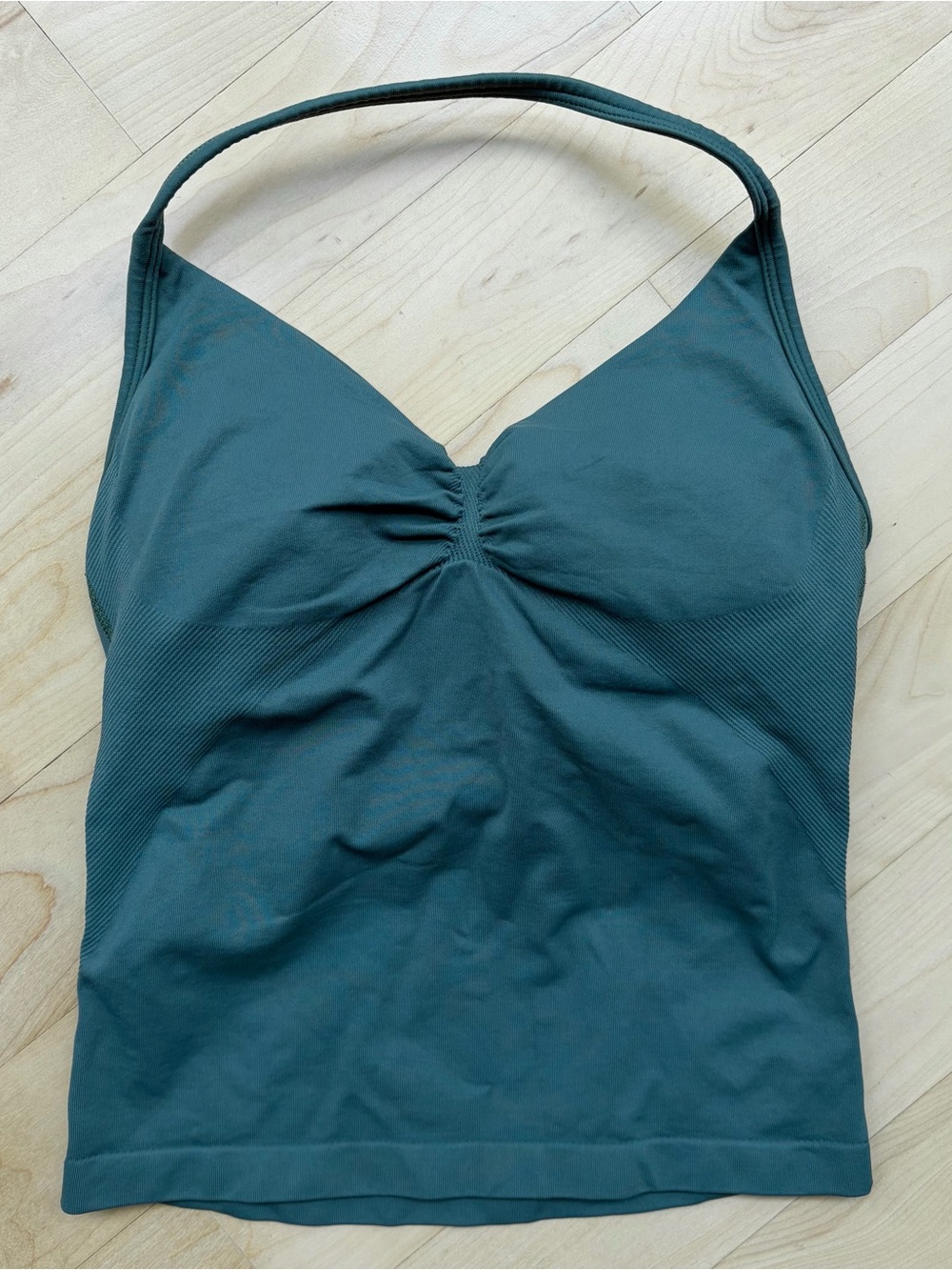 DFYNE impact longline strappy top in pistachio